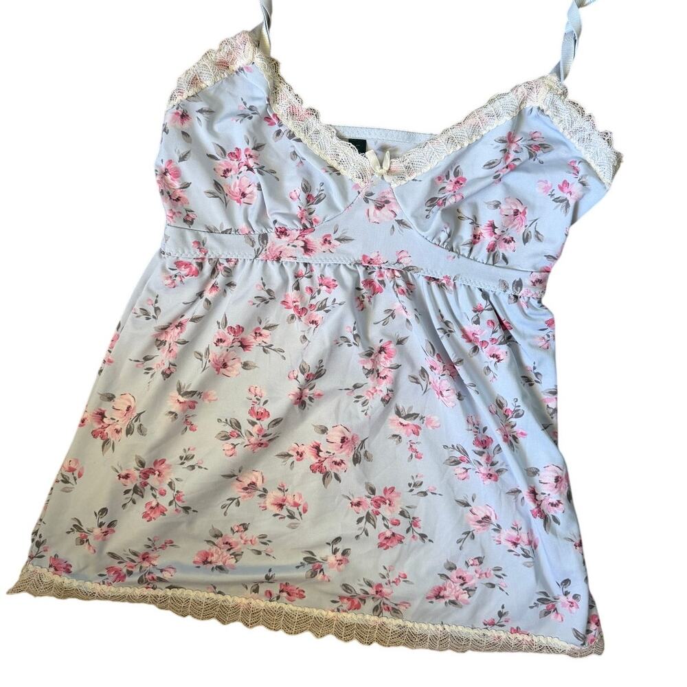 Vintage Laura Ashley Floral Lace Babydoll Cami – Coquette Cottagecore Tank